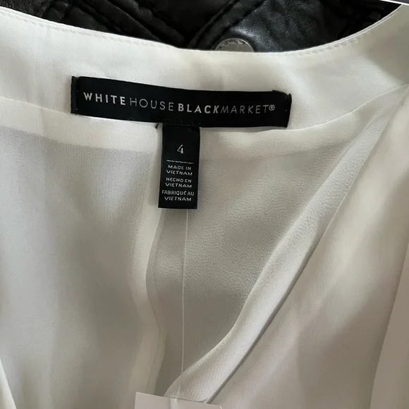 White House Black Market V-Neck Sleeveless White Blouse NWT! - Picture 4 of 11